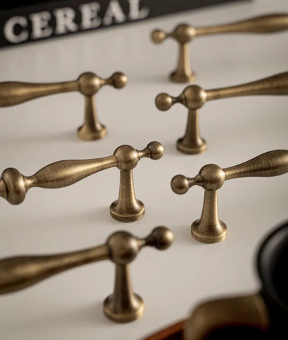 Deurknoppen antiek messing - retro design