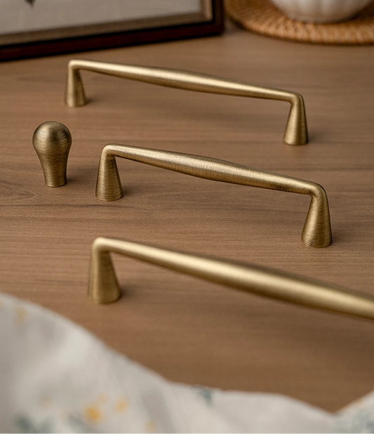 Solid Antique Brass Handle Kitchen Cabinet Pull Wardrobe Drawer Knob Furniture Hardware Long
