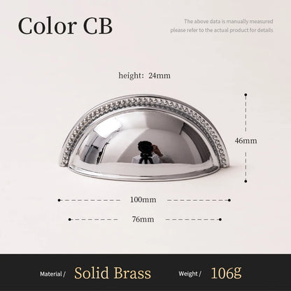 Solid Brass Cabinet Handle Chrome Silver Kitchen Cabinet Pull Wardrobe Dresser Drawer Knob Furniture Hardware Accessories