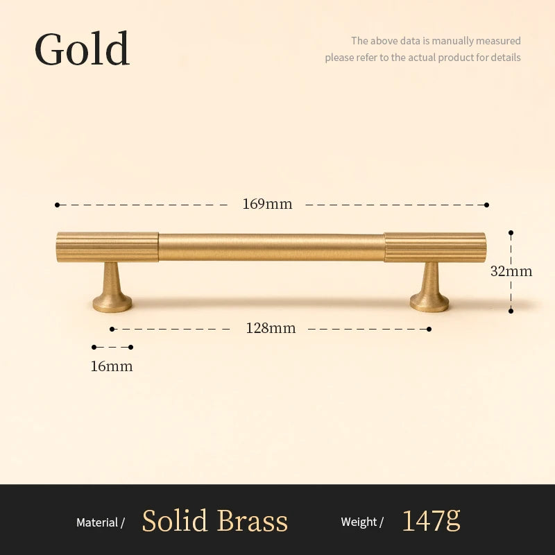Solid Brass Handle Vertical Lines Linear Kitchen Cabinet Gold Knobs T Bars Bedroom Wardrobes Long Pull Drawer Handle