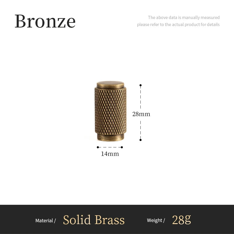 Solid Brass Furniture Handles Cross Knurled Single Hole Drawer Knobs T Bar Bronze Wardrobe Kitchen Cabinet Long Pulls
