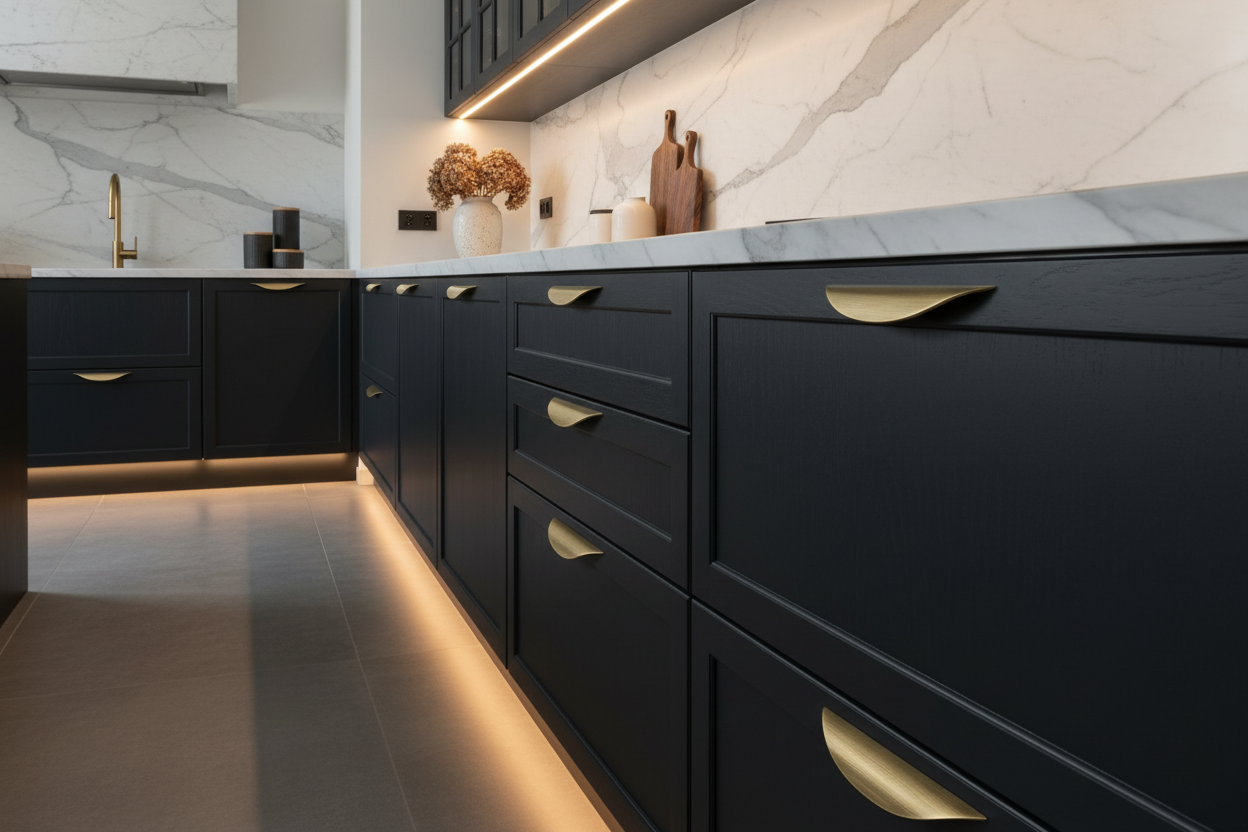 Luxe kastgrepen brons - industrieel messing