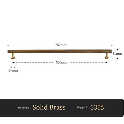 Massief messing goudkleurige kastgreep, 352mm, geschikt voor modern en klassiek interieur.