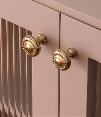 Brass Kitchen Cabinet Pull PVD Bright Gold Bedroom Dressing Table Handle Wardrobe Drawer Knob Luxury Furniture Hardware