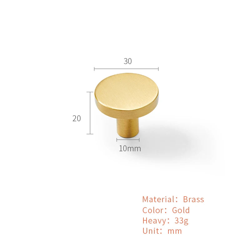Solid Brass Handles Modern Kitchen Cabinet Knob Cupboard Door Pulls Drawer Knobs Gold Furniture Handle Hardware