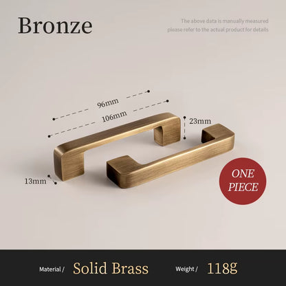 Bronze Brass Handle for Furniture Wardrobe Door Drawer Knob Kitchen Cabinet Pull Modern Minimalist Antique Cabinet Long Handle