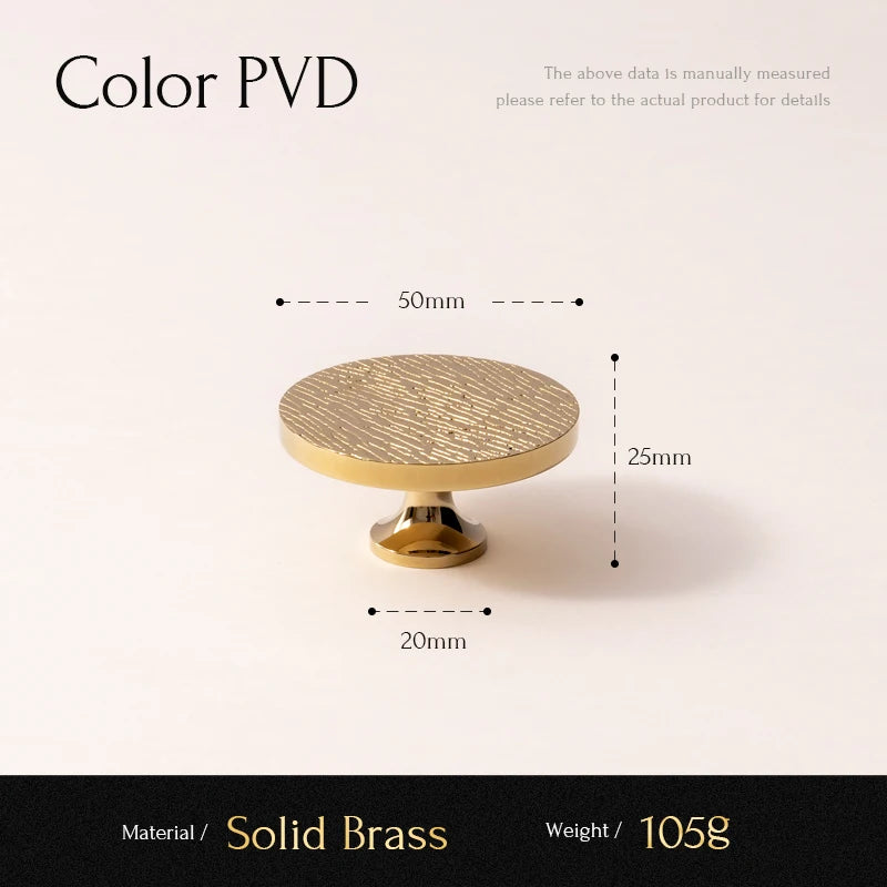 Solid Brass Cabinet Handle round Kitchen Cabinets Pulls High-End Luxury Wardrobe Handle Furniture Drawer Gold Knob