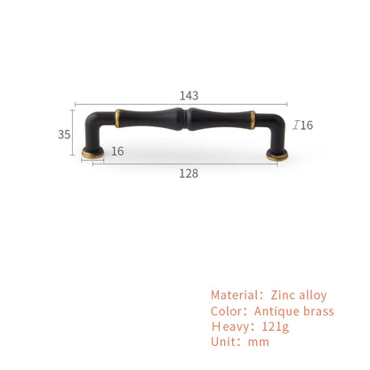 Modern Minimalist Handle Drawer Wardrobe Cabinet Solid Wine Cabinet European Hardware Antique Light Luxury Cabinet Door Handle