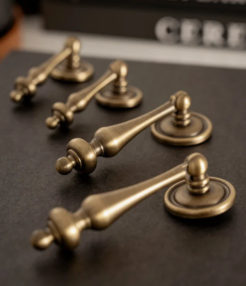 Deurknoppen antiek messing - retro design