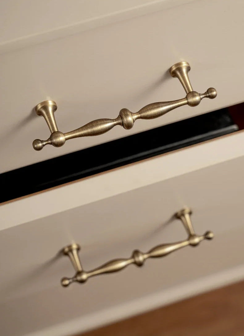Deurknoppen antiek messing - retro design