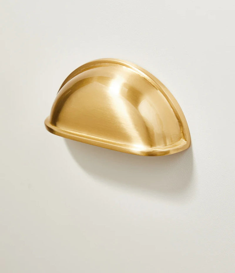 Brass Kitchen Furniture Handles Cupboard Cabinet Door Handle Wardrobe Shoe Cabinet Pulls Shell Golden Drawer Knob Nordic