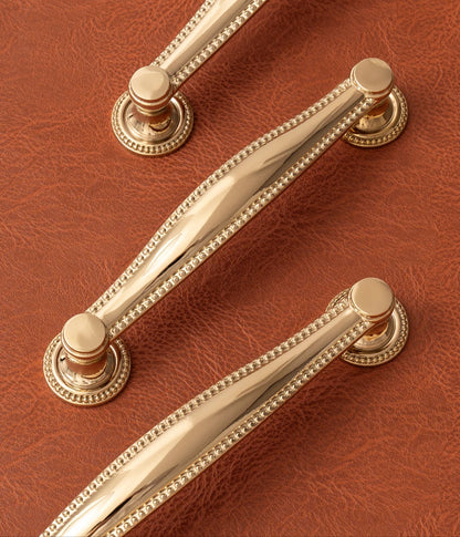 Brass Kitchen Cabinet Pull PVD Bright Gold Bedroom Dressing Table Handle Wardrobe Drawer Knob Luxury Furniture Hardware
