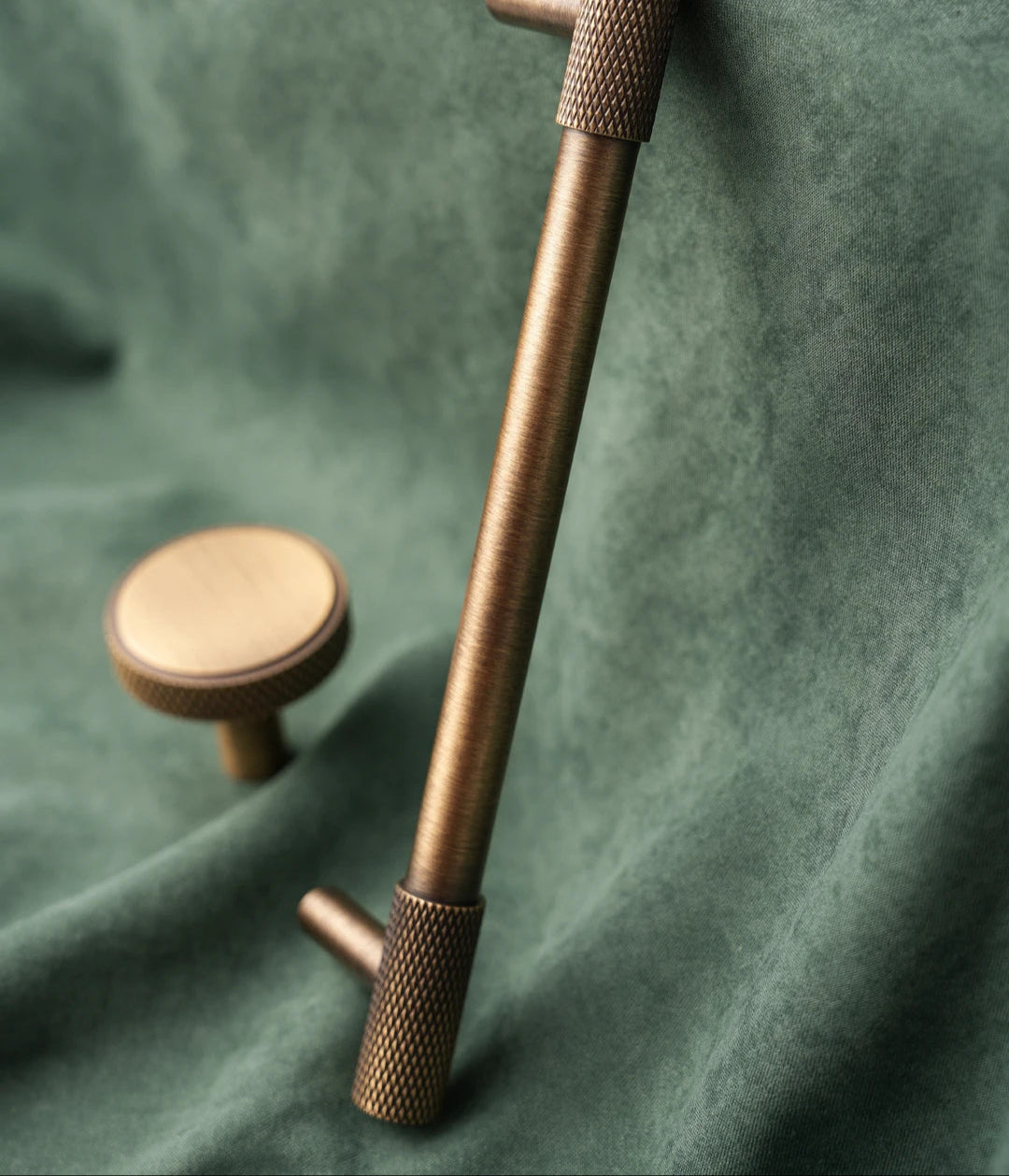 Solid Brass Furniture Handles Cross Knurled Single Hole Drawer Knobs T Bar Bronze Wardrobe Kitchen Cabinet Long Pulls