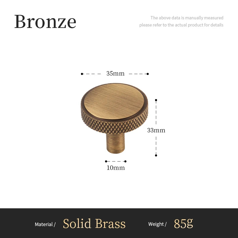 Solid Brass Furniture Handles Cross Knurled Single Hole Drawer Knobs T Bar Bronze Wardrobe Kitchen Cabinet Long Pulls