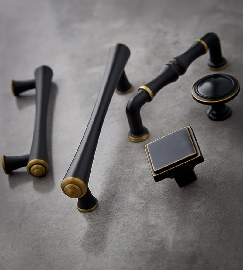 Modern Minimalist Handle Drawer Wardrobe Cabinet Solid Wine Cabinet European Hardware Antique Light Luxury Cabinet Door Handle