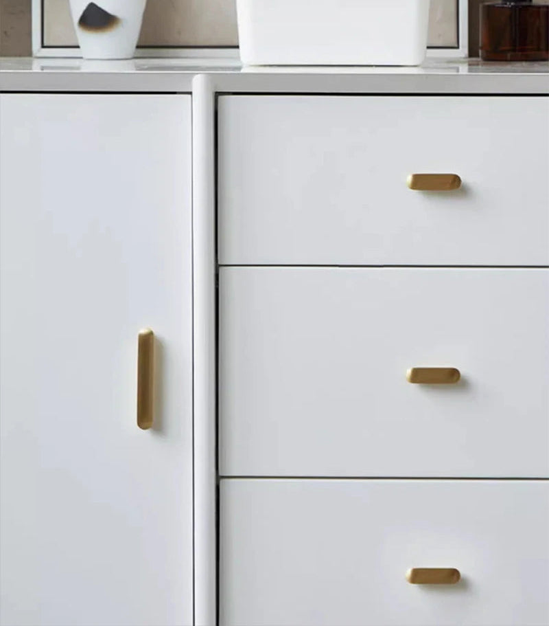 Gold Solid Brass Knobs Cupboard Pulls Drawer Knobs Kitchen Cabinet Handles Simple Furniture Handle Hardware