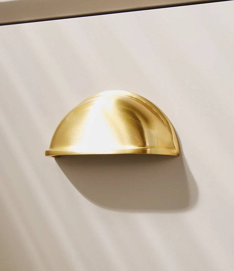 Brass Kitchen Furniture Handles Cupboard Cabinet Door Handle Wardrobe Shoe Cabinet Pulls Shell Golden Drawer Knob Nordic