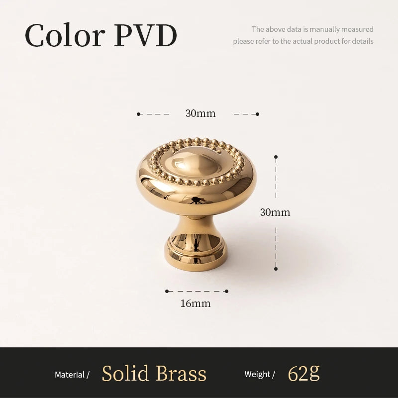 Brass Kitchen Cabinet Pull PVD Bright Gold Bedroom Dressing Table Handle Wardrobe Drawer Knob Luxury Furniture Hardware