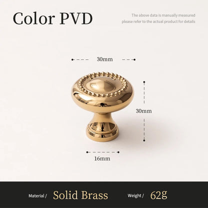 Brass Kitchen Cabinet Pull PVD Bright Gold Bedroom Dressing Table Handle Wardrobe Drawer Knob Luxury Furniture Hardware