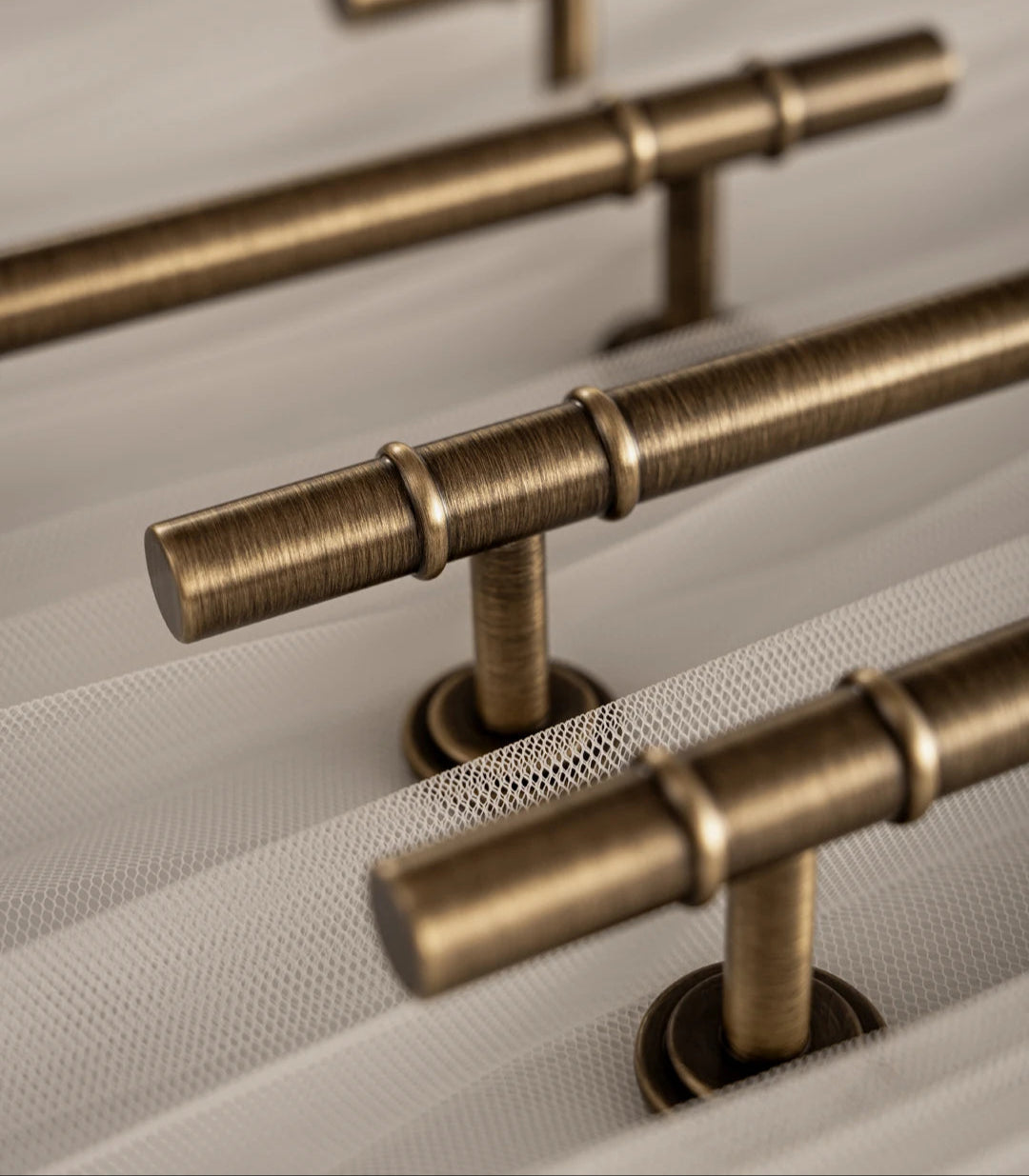 Antique Solid Brass Furniture Handles Modern Minimalist Conical Drawer Knob T-Bar Pull Bronze Kitchen Cabinet Handle