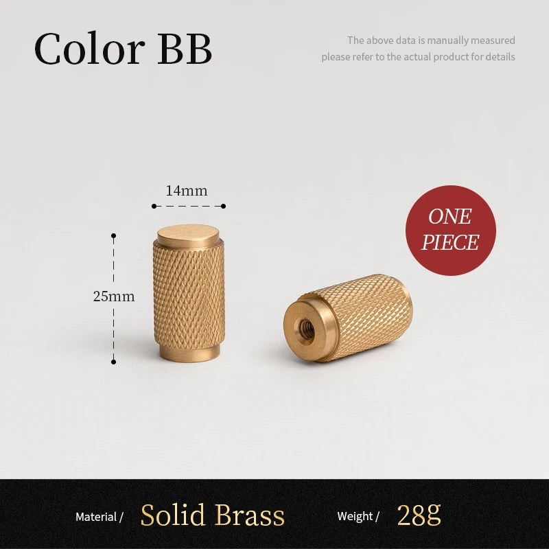 Solid Brushed Brass Handle Cross Knurled Kitchen Cabinet Pulls Wardrobe Drawer Knob