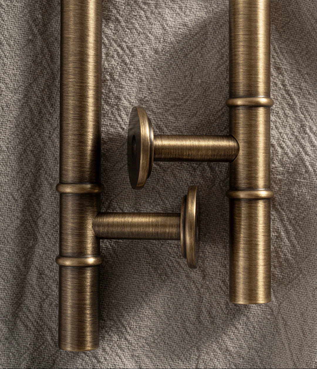 Antique Solid Brass Furniture Handles Modern Minimalist Conical Drawer Knob T-Bar Pull Bronze Kitchen Cabinet Handle
