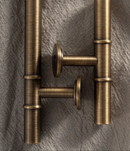 Antique Solid Brass Furniture Handles Modern Minimalist Conical Drawer Knob T-Bar Pull Bronze Kitchen Cabinet Handle