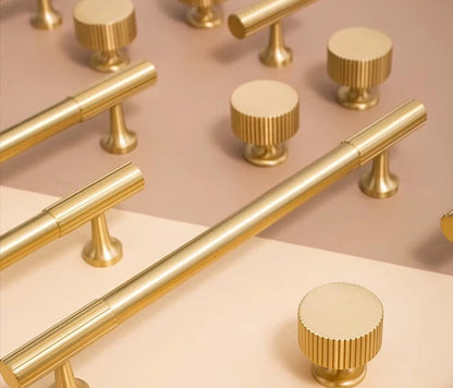 Solid Brass Handle Vertical Lines Linear Kitchen Cabinet Gold Knobs T Bars Bedroom Wardrobes Long Pull Drawer Handle