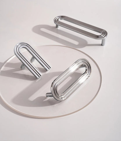 Solid Brass Handle Chrome Silver Kitchen Cabinet Pulls Bedroom Wardrobe Handles Luxury Furniture Drawer Knob